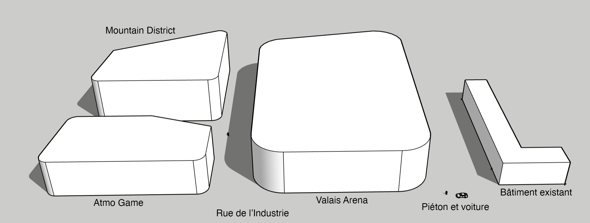 vue 3D des batiments